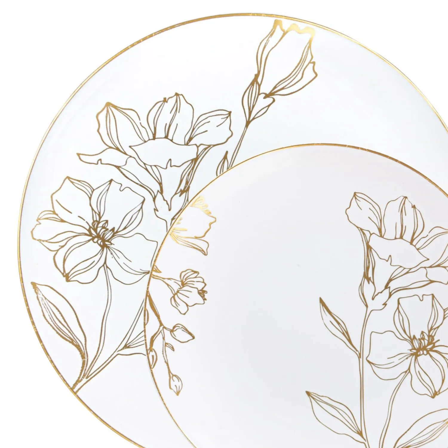 Antique Gold Floral Dinner Plates 7.5″