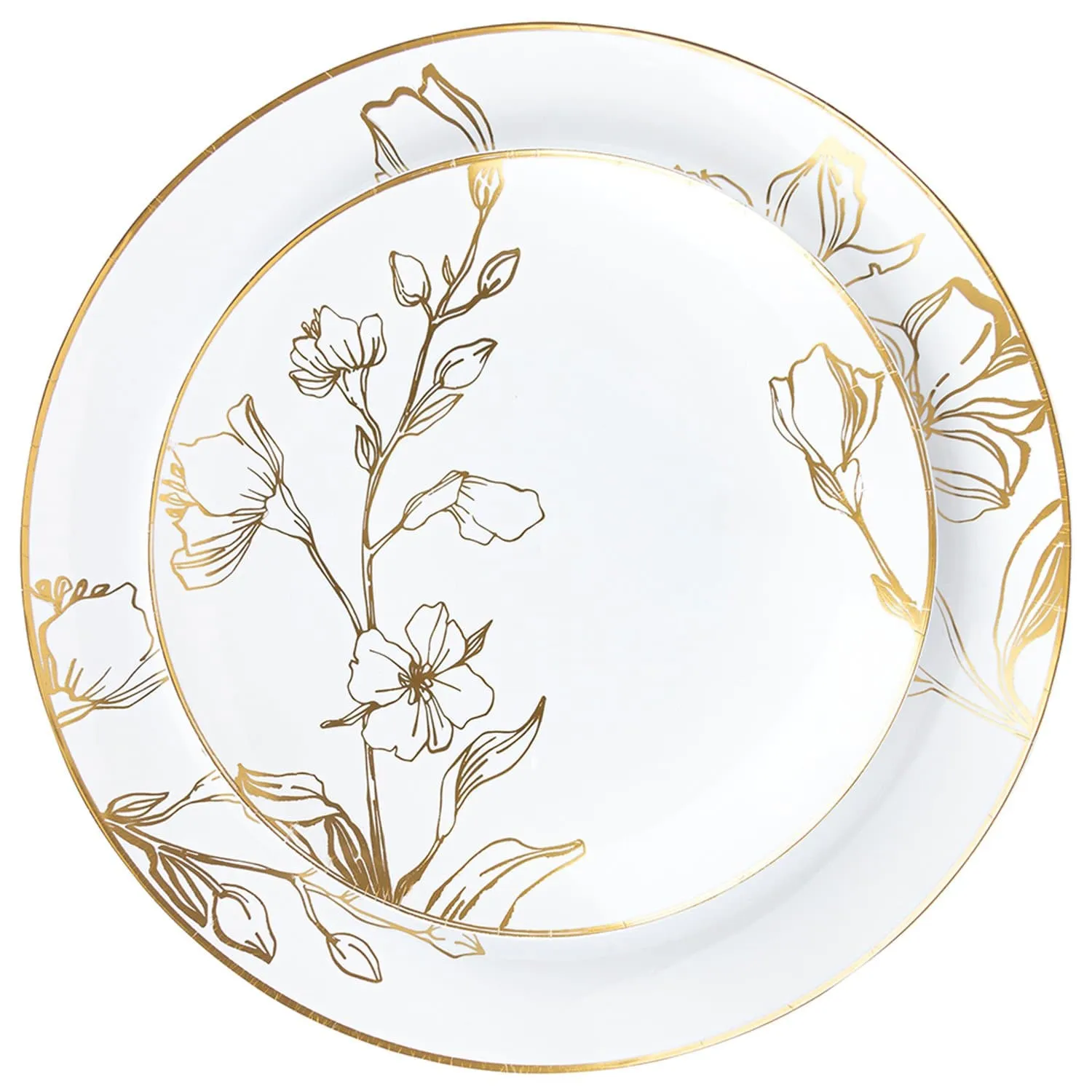 Antique Gold Floral Dinner Plates 7.5″