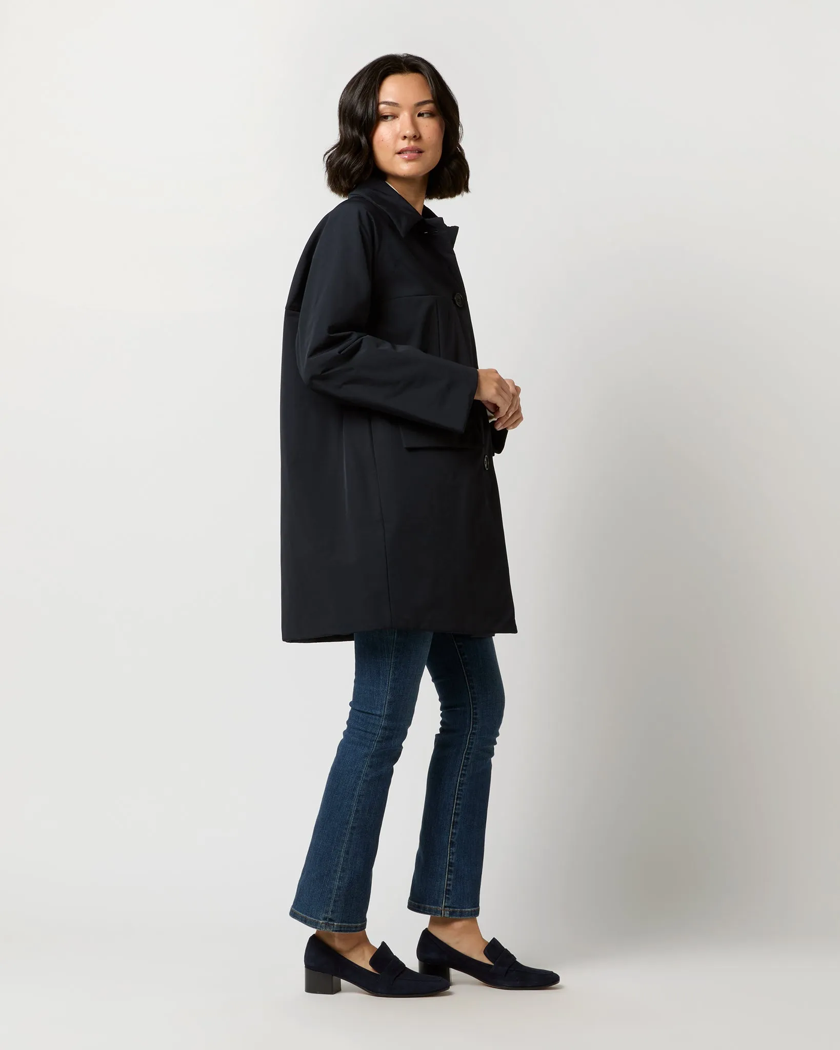 Aveline Coat in Navy Blue