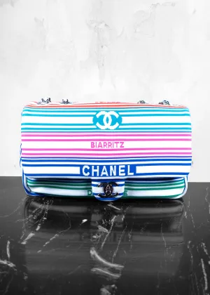 Chanel Mixed Fibers Lambskin Venise Biarritz Flap Bag Multicolor White