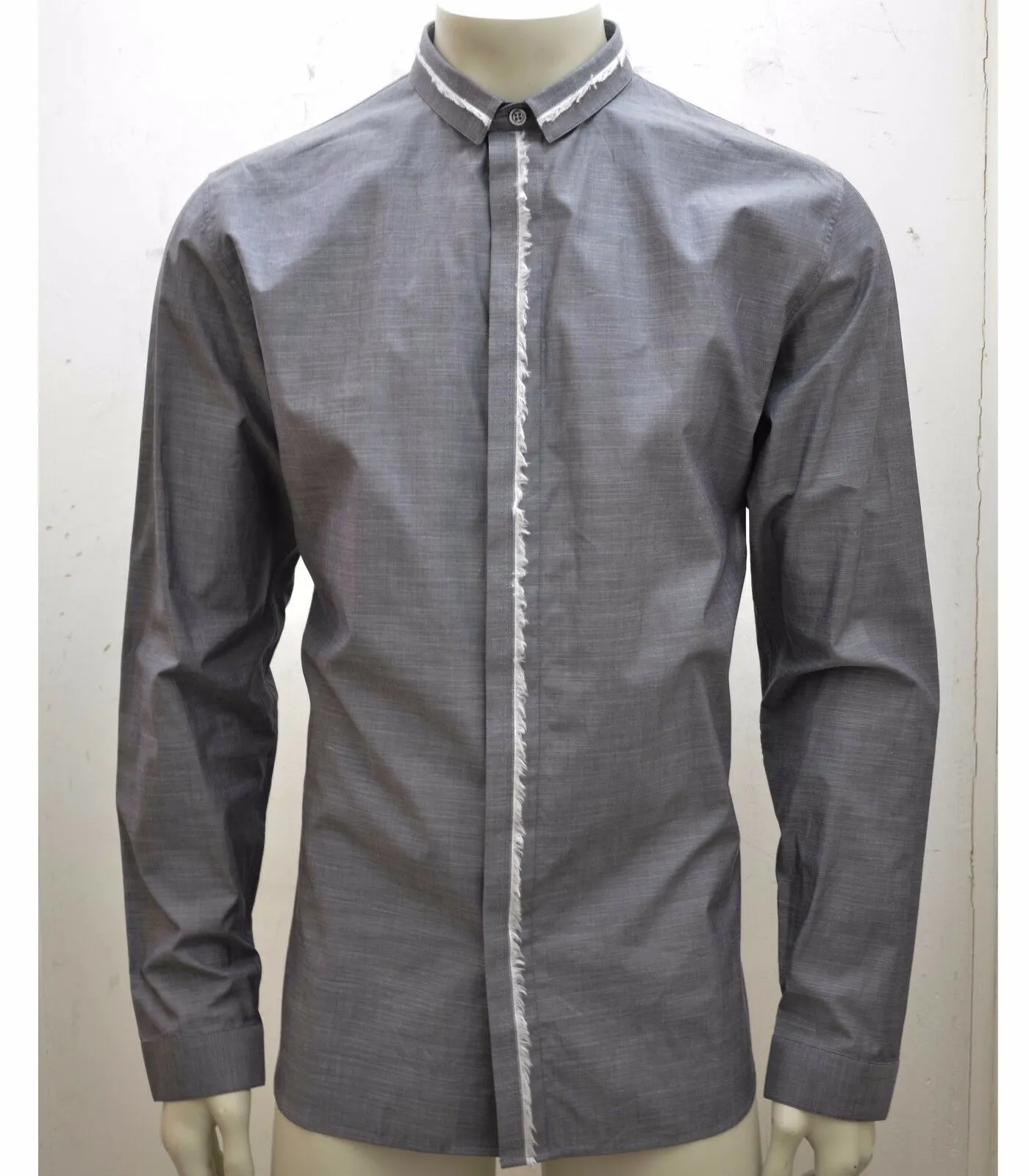 Concealed Placket Shirt With Fur Trim