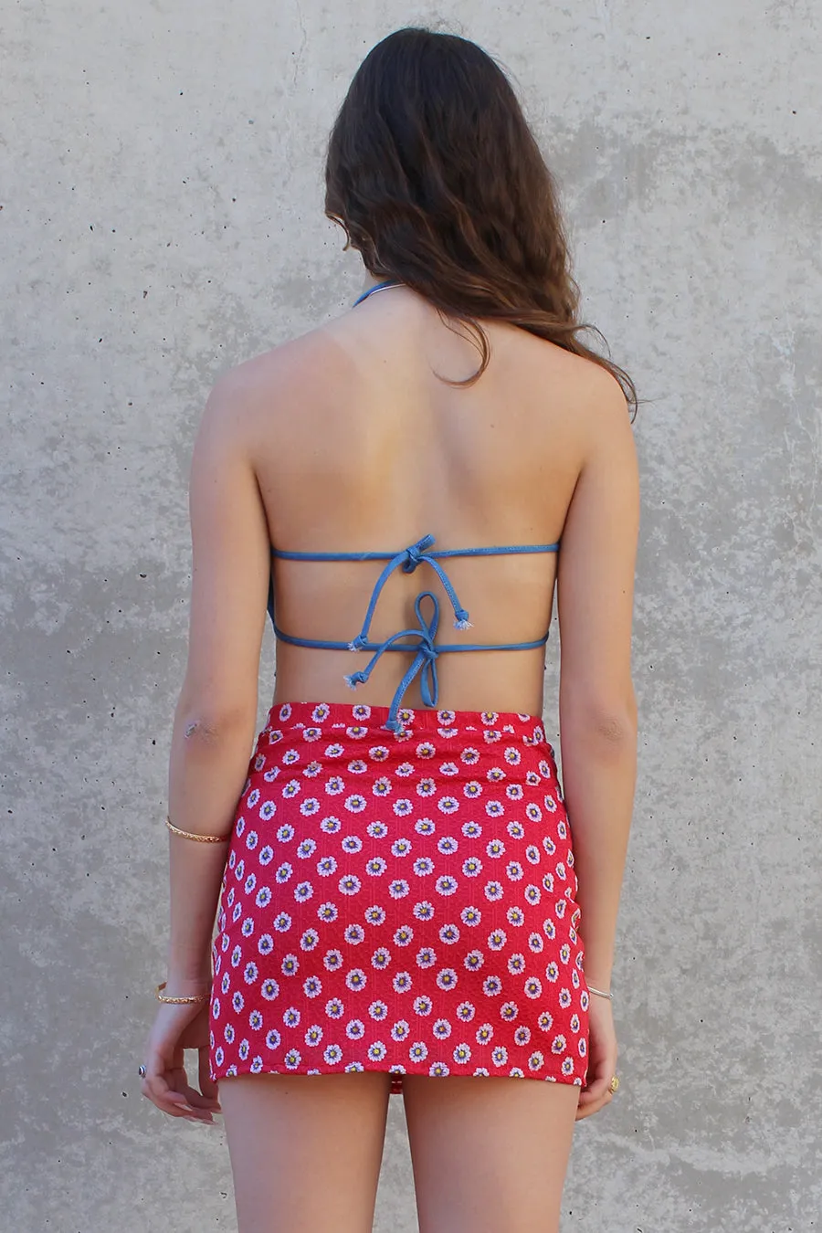 Denim Backless Crop Top