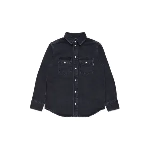 Diesel Boys Black Button Up Shirt with Collar