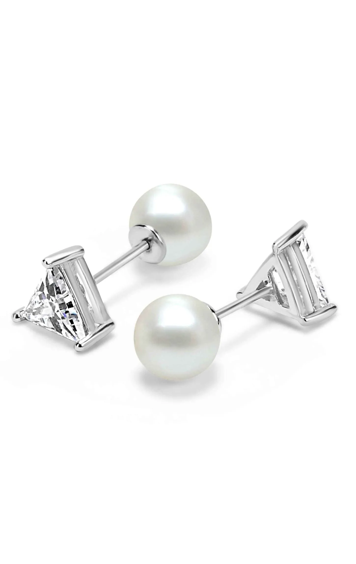 Elegant Pearl Stud Earring Silver