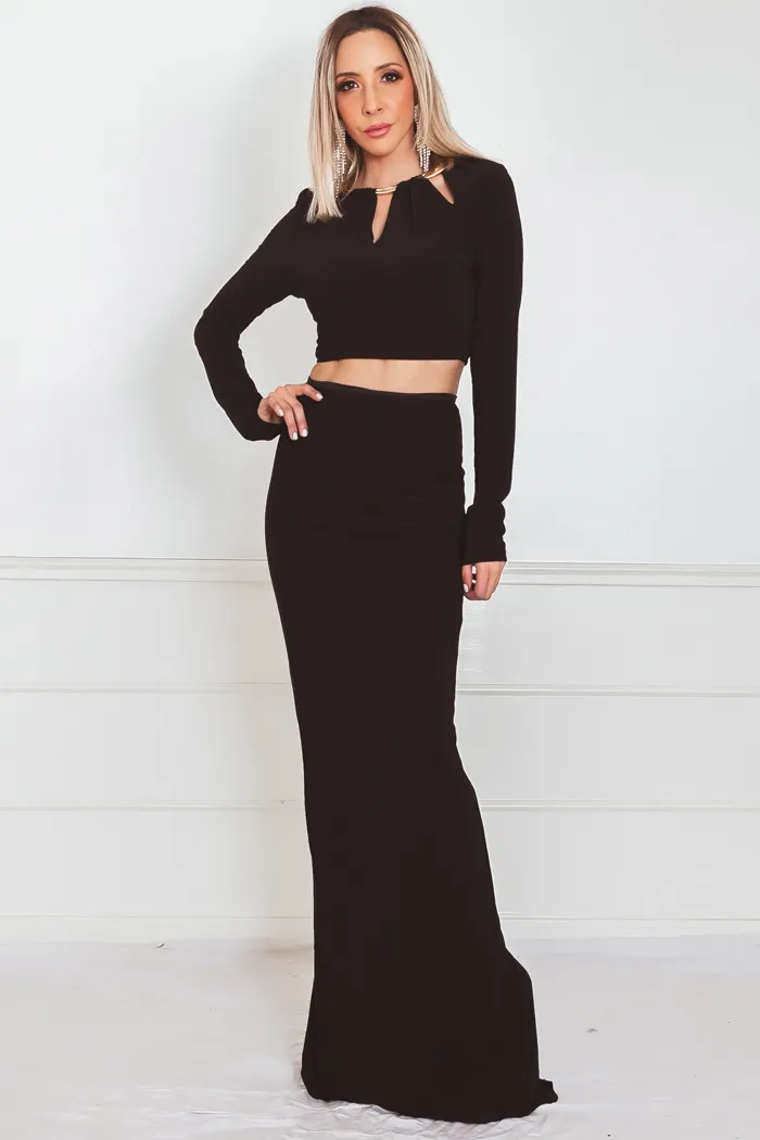 Elegant Two-Piece Set - Black