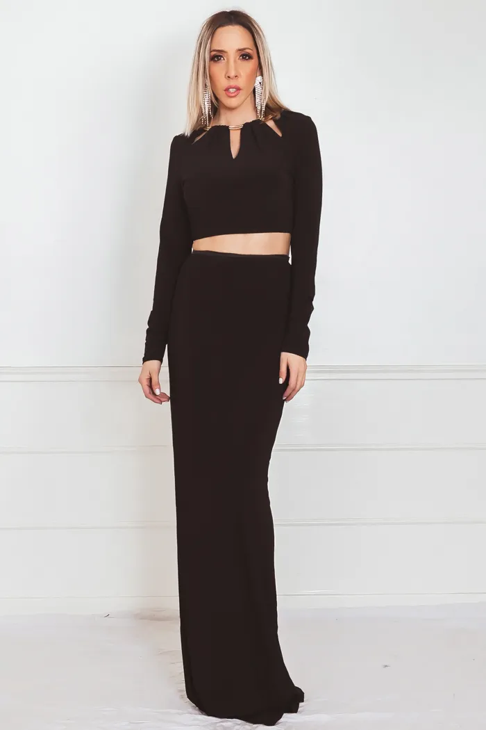 Elegant Two-Piece Set - Black