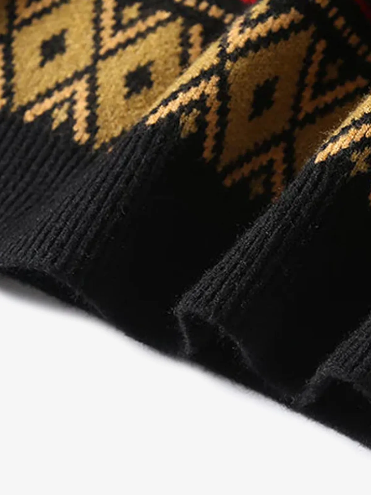 Ethnic Pattern Jacquard Woven Knitted Sweater