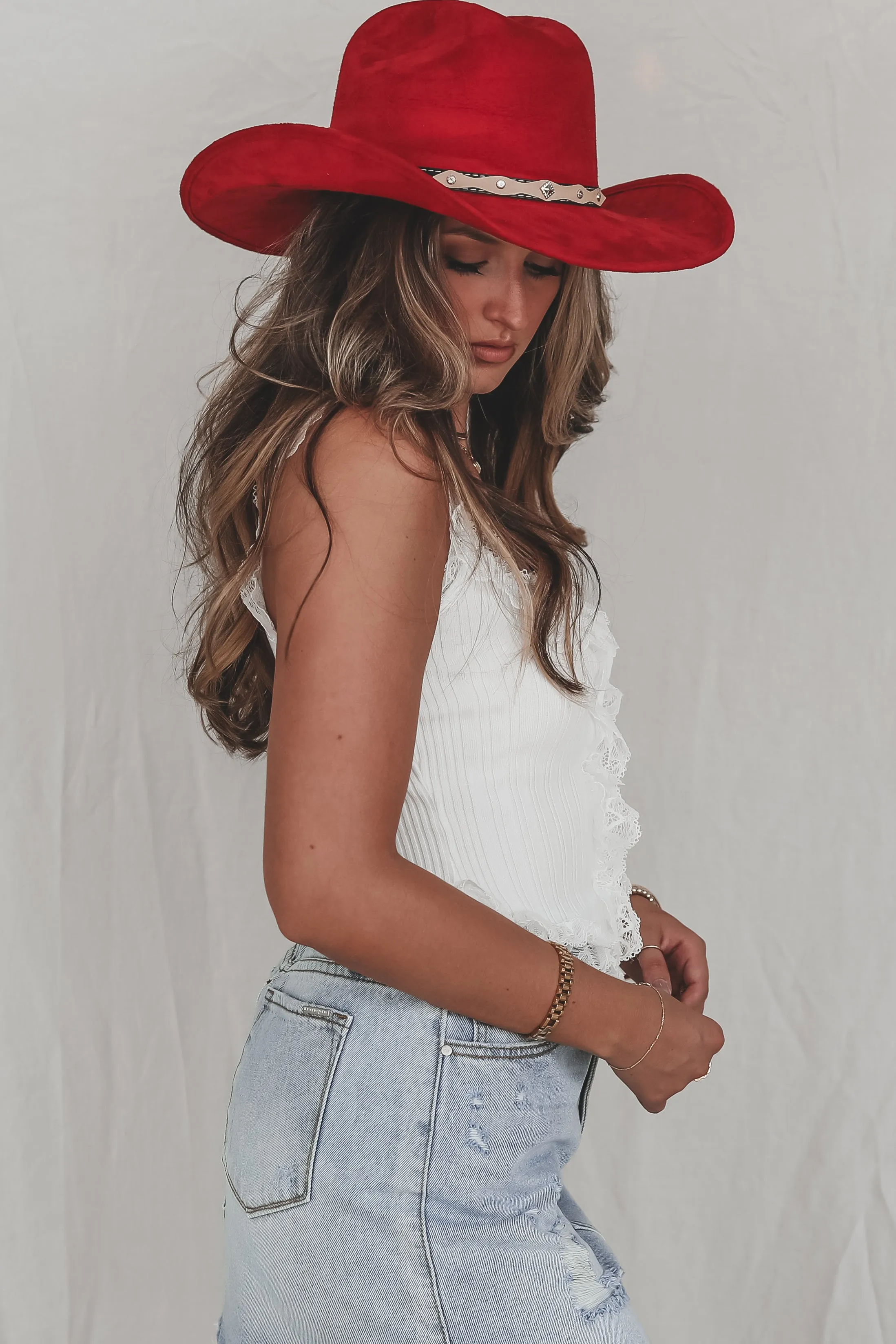 Feeling Flirty White Lace Trim Top