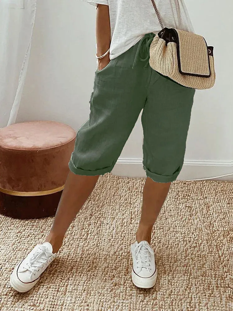 Feliz -  Drawstring Cotton Trousers