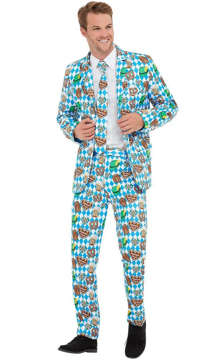 German Oktoberfest Mens Deluxe Stand Out Costume Suit