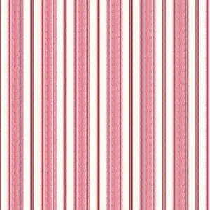 Heacham Stripe Cranberry Curtain Fabric