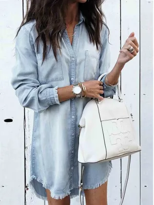 iForgirls Hot Sexy Denim Shirt Dress