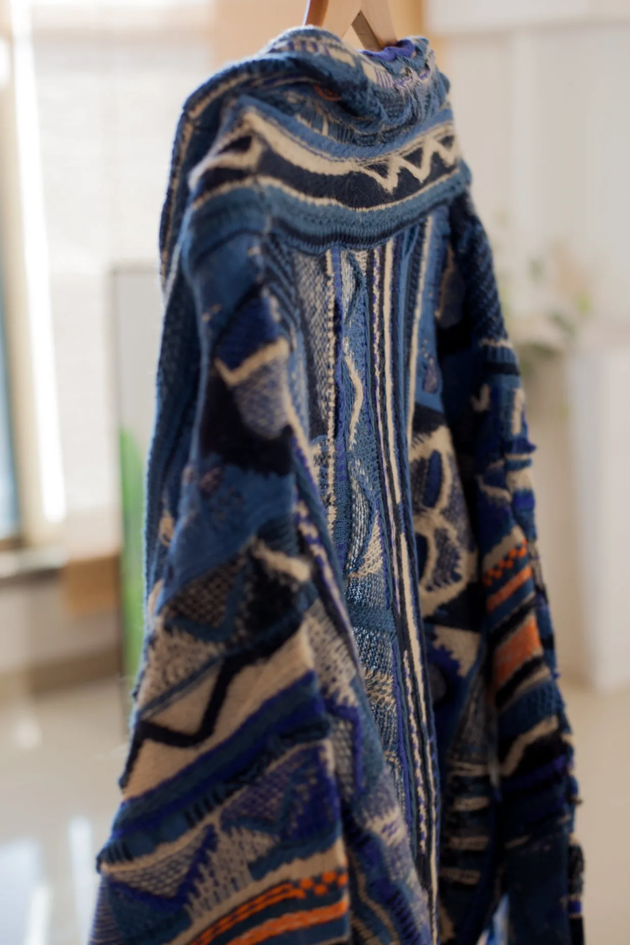 Japanese Vintage Anti-War cardigan clothes blue sweater s