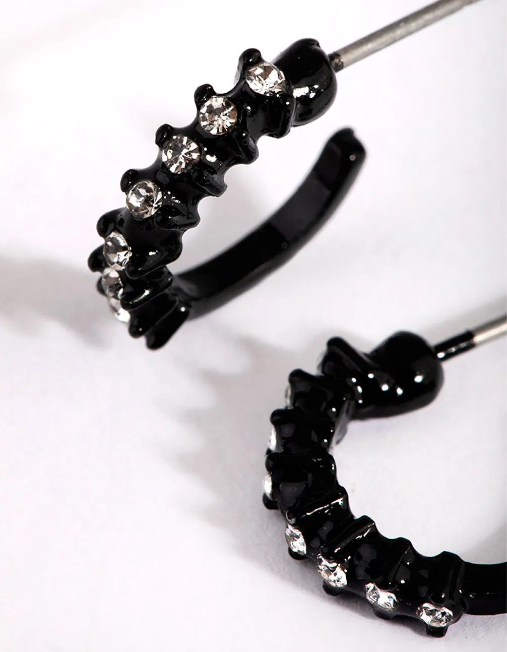 Matte Diamante Hoop Earrings