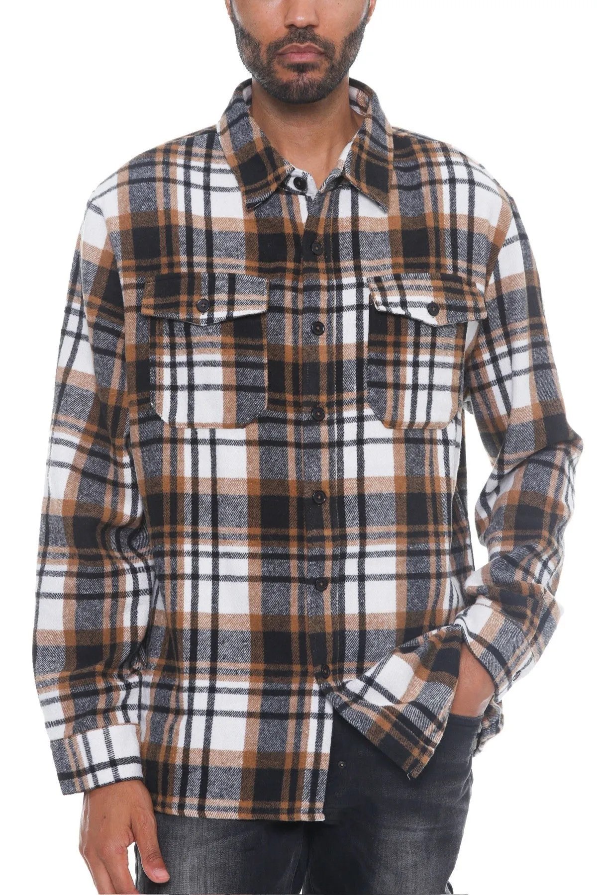 Men's Checkered Soft Flannel Shacket - 8 colors