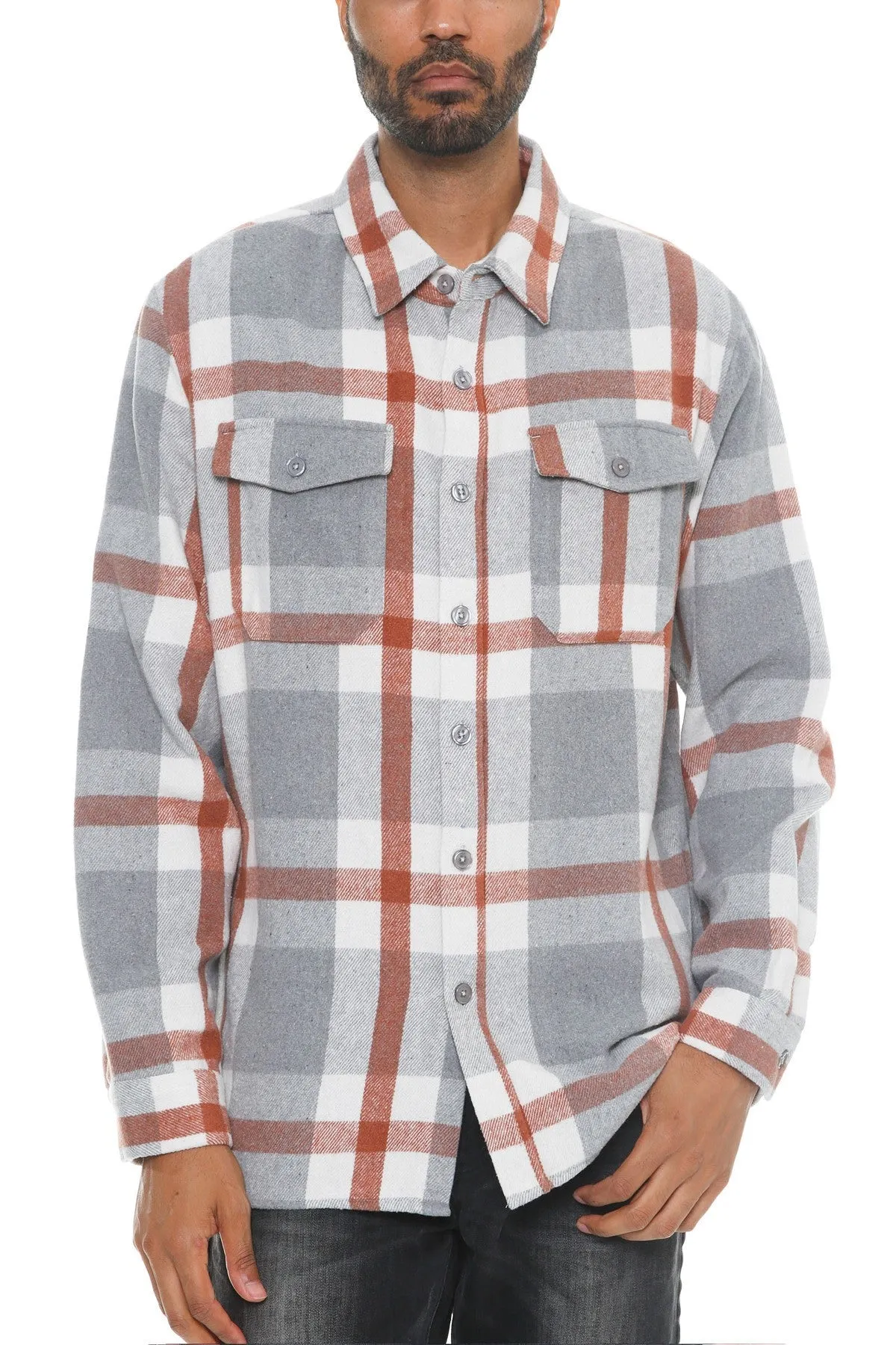 Men's Checkered Soft Flannel Shacket - 8 colors