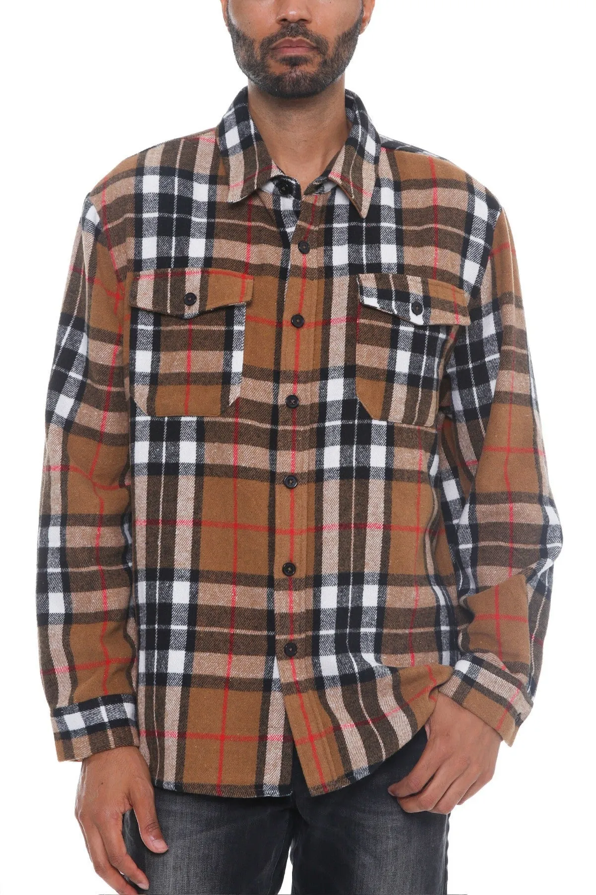 Men's Checkered Soft Flannel Shacket - 8 colors