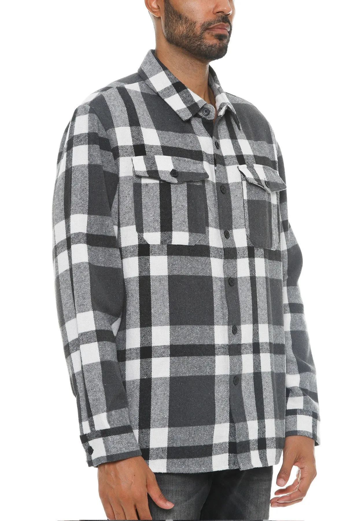 Men's Checkered Soft Flannel Shacket - 8 colors