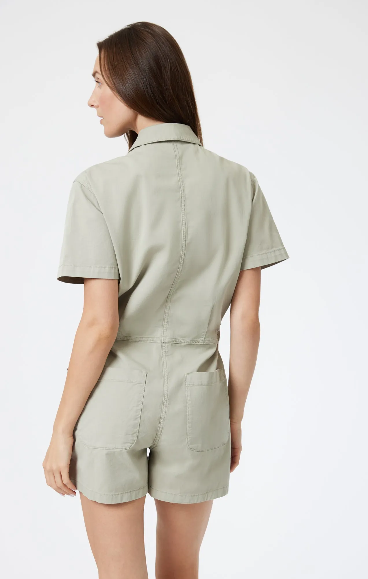 NOREEN ROMPER IN SEA GRASS LIGHT TWILL