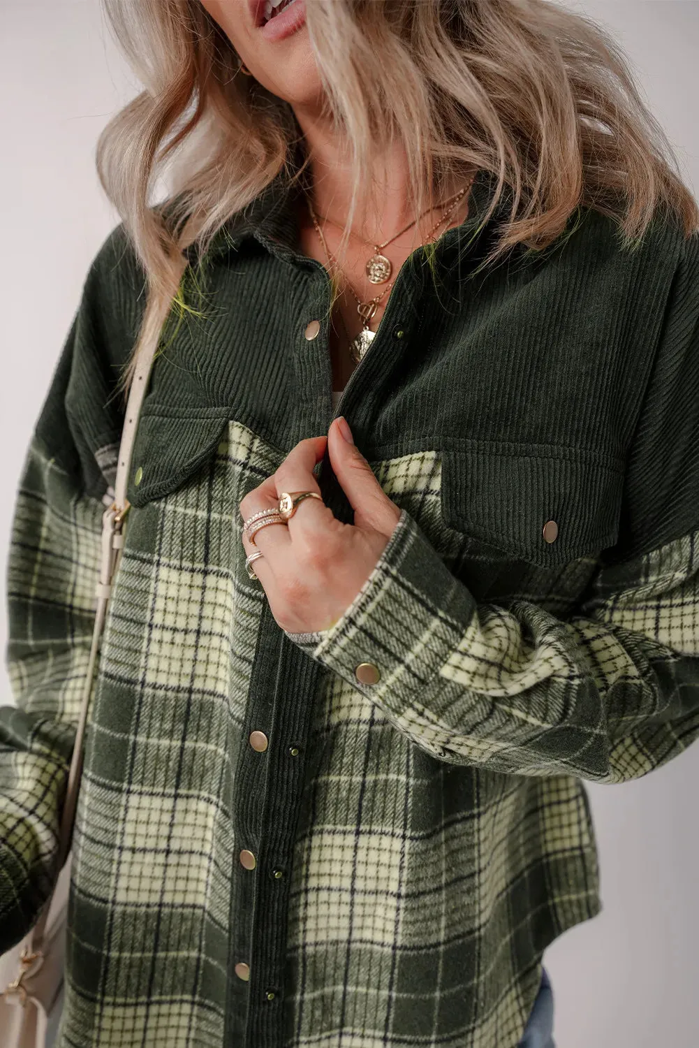 Plaid Button Up Long Sleeve Jacket