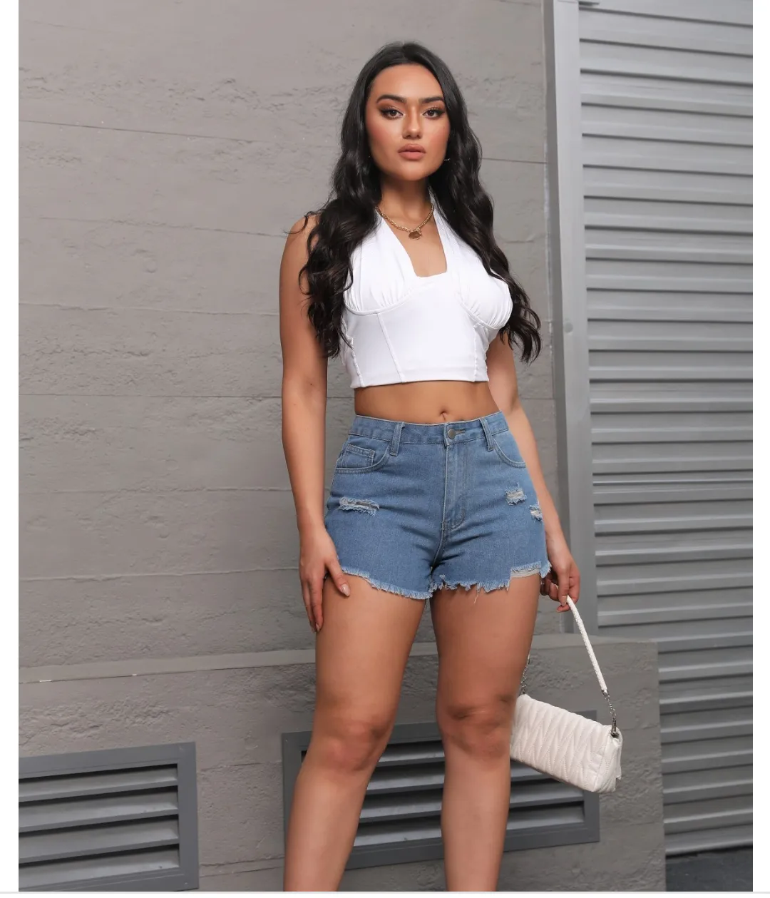 Platform Street Hipster Ripped Straight Pants Women Denim Shorts