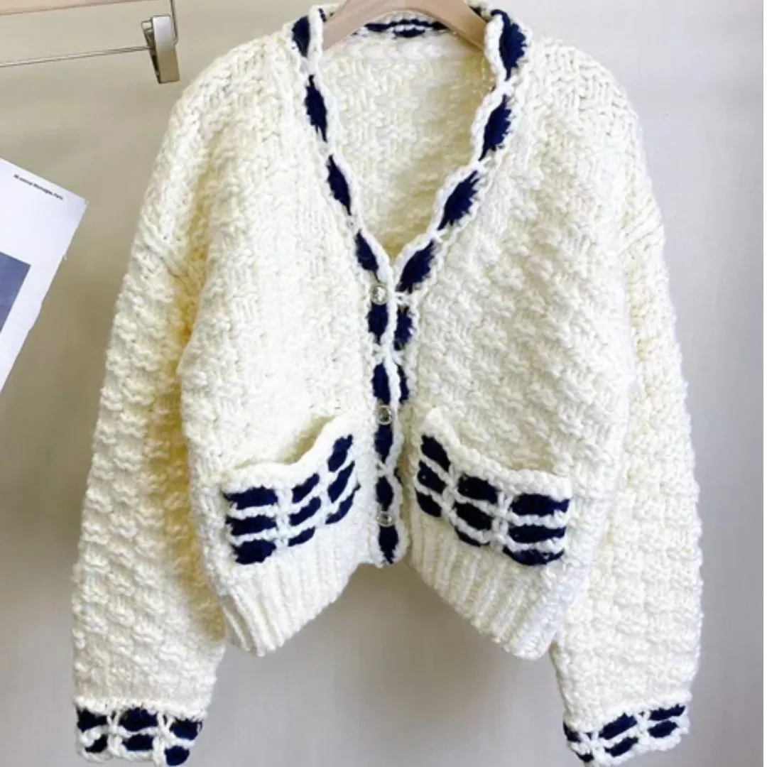 Pre Order:  Loose Vintage Hand Knit Cardigan