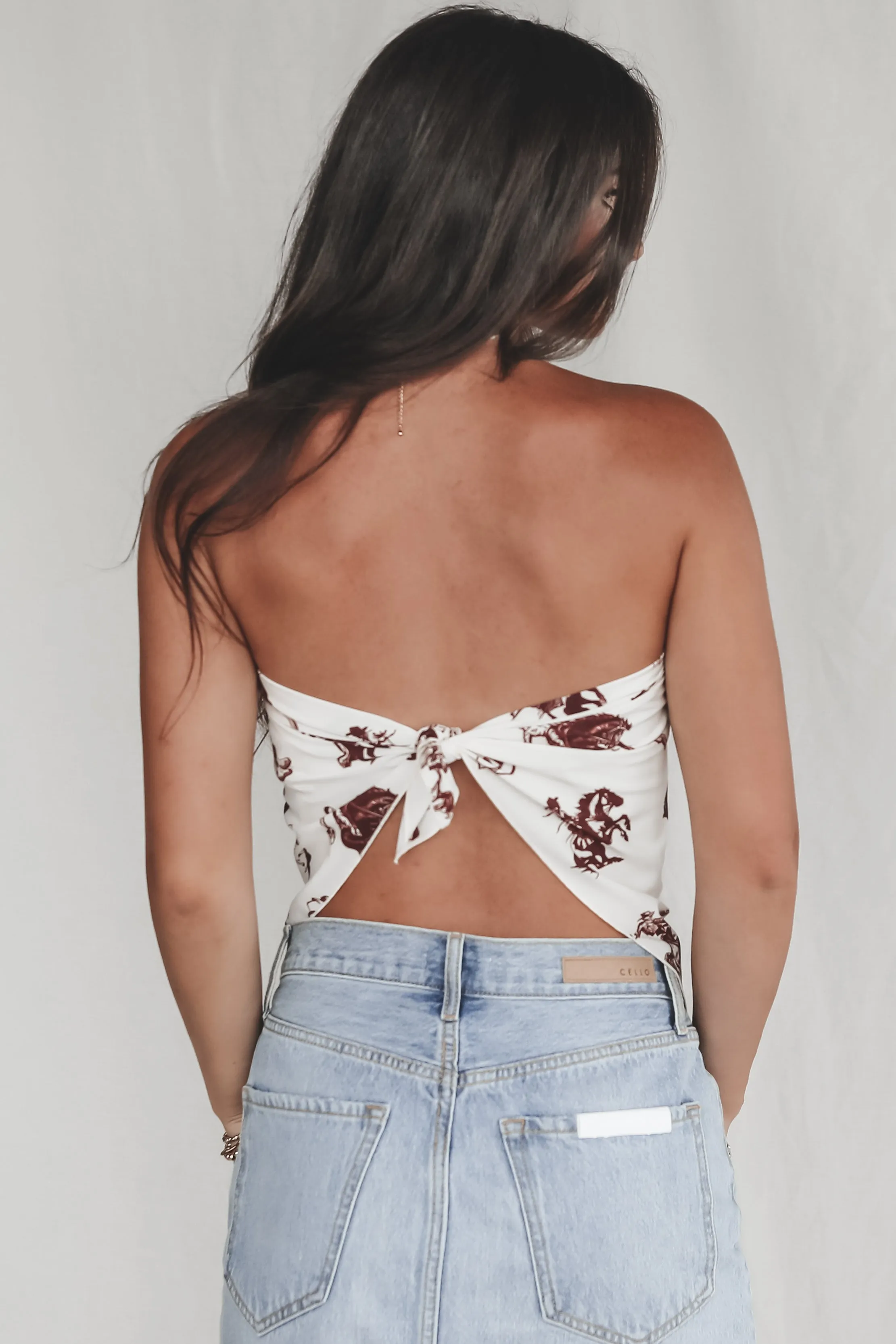 Rowdy Tonight Western Print Bandana Top