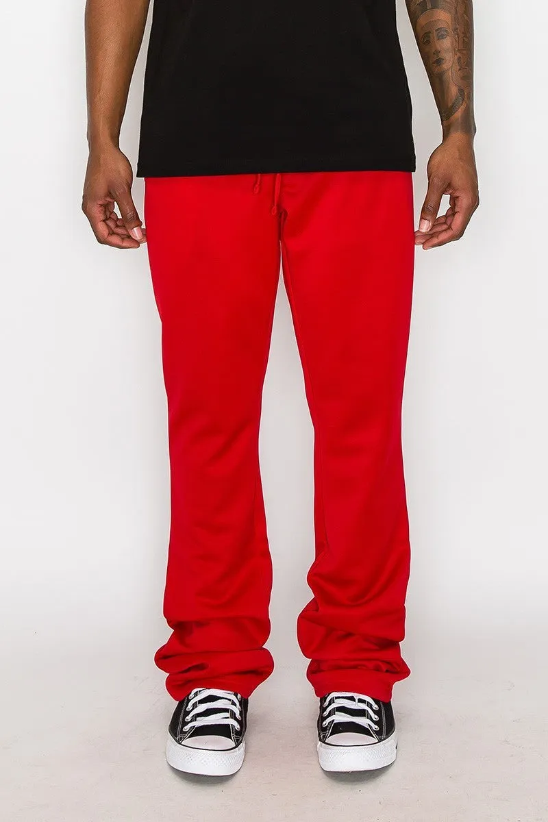 Solid Flare Stacked Men's Track Pants