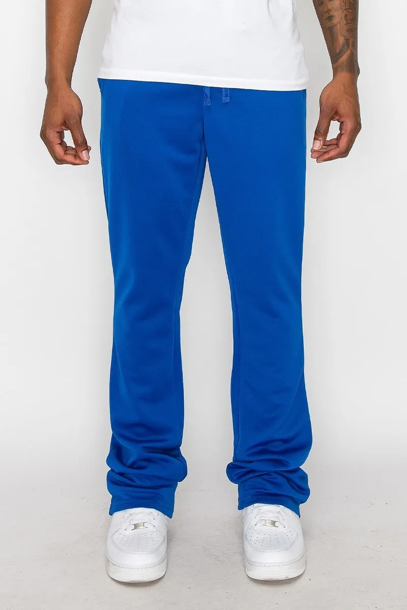 Solid Flare Stacked Men's Track Pants