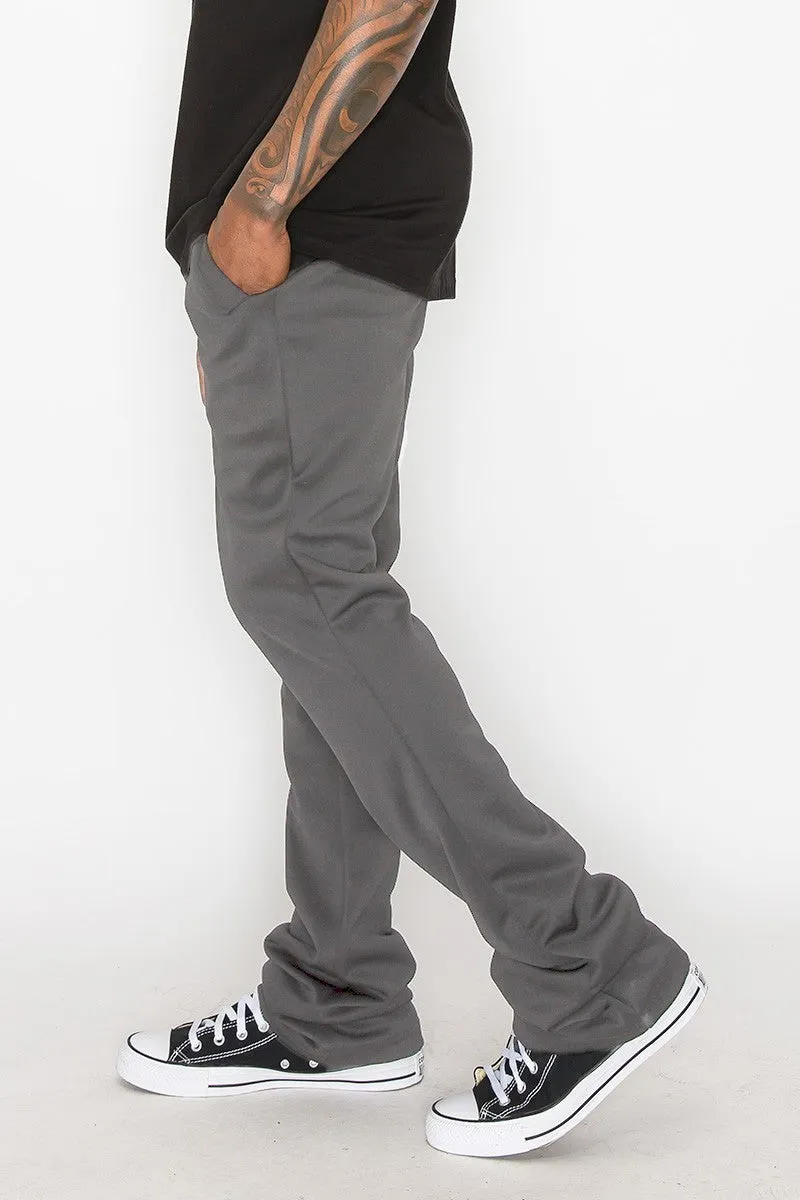 Solid Flare Stacked Men's Track Pants