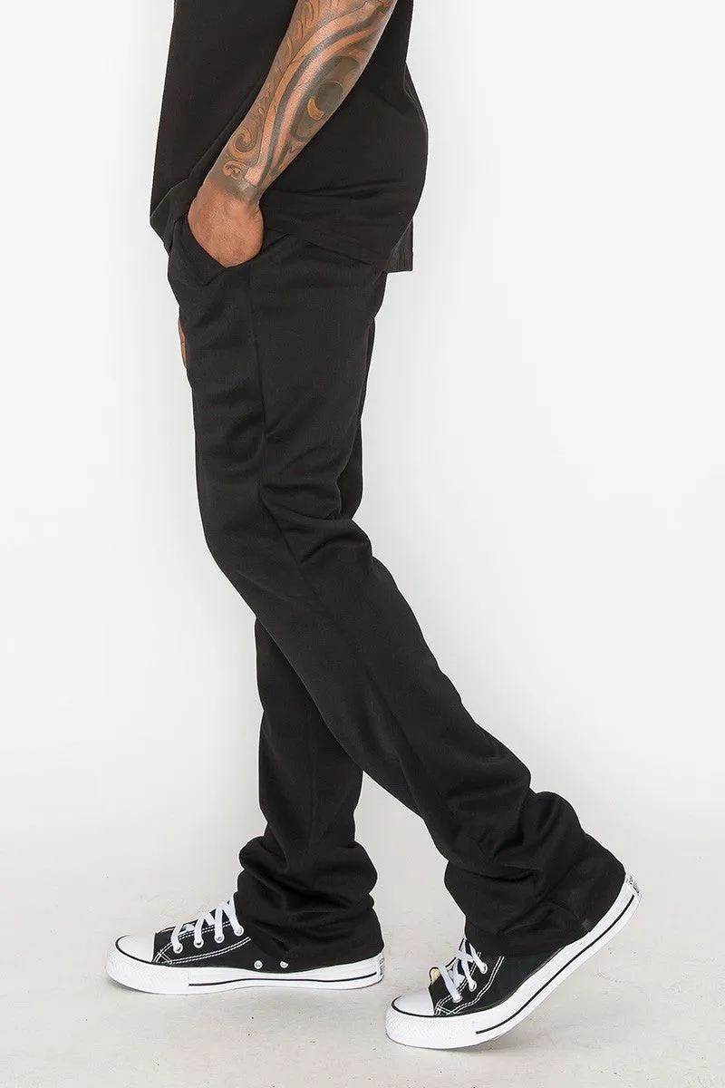 Solid Flare Stacked Men's Track Pants