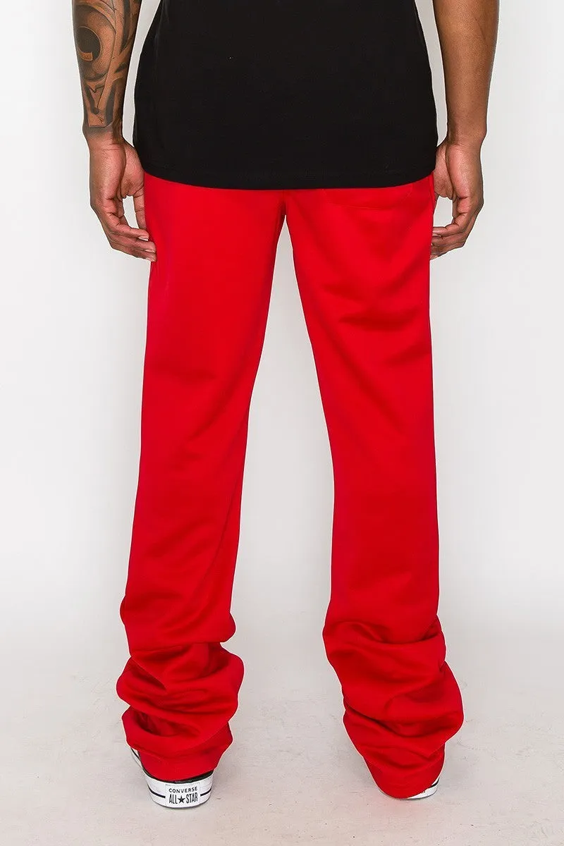 Solid Flare Stacked Men's Track Pants