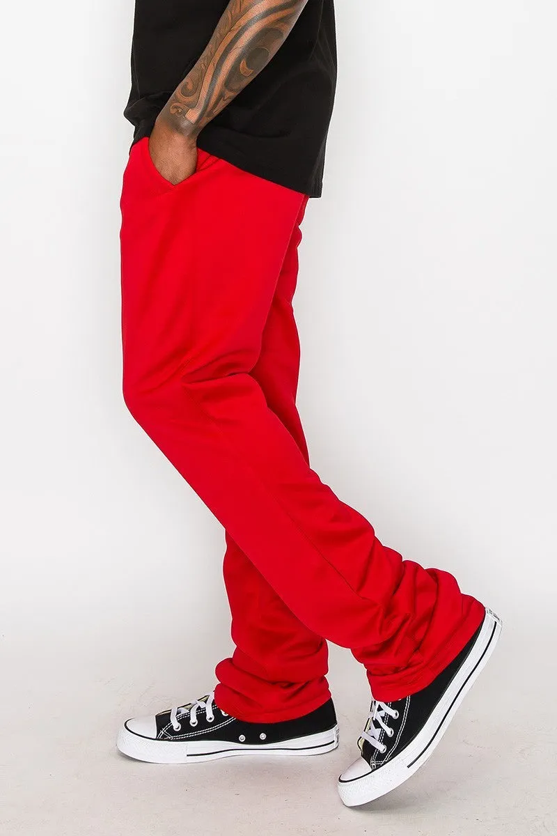 Solid Flare Stacked Men's Track Pants