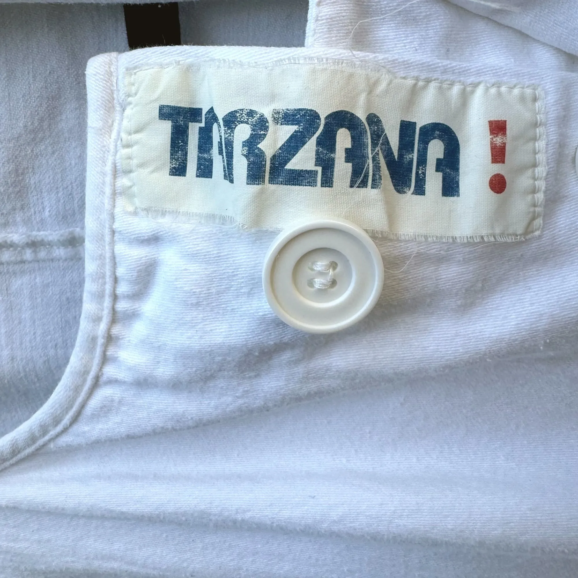 Tarzana Vintage 80s 90s White Button-Up Retro Oversized Drawstring Waist Jacket