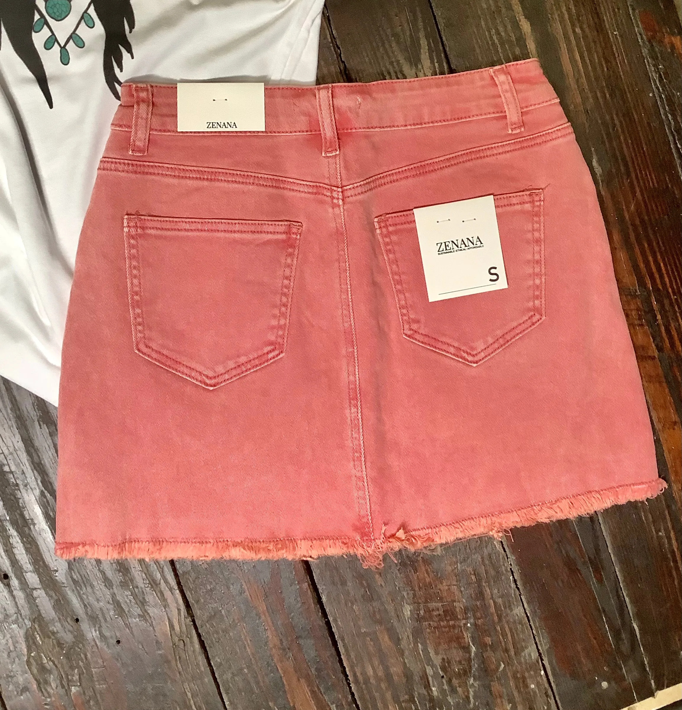 The Pink Denim Skirt