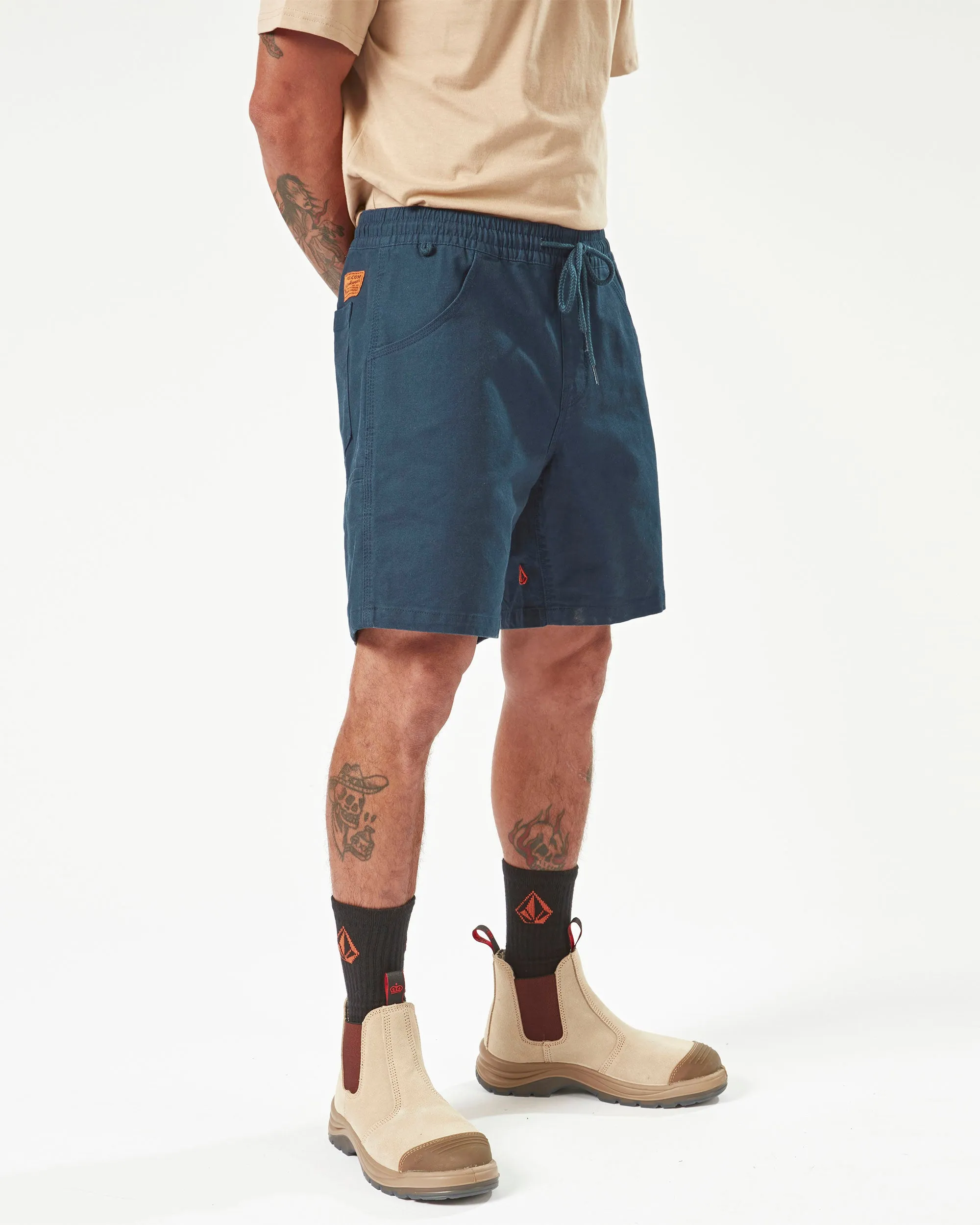 Volcom Workwear Caliper Elastic Waist Shorts - Navy