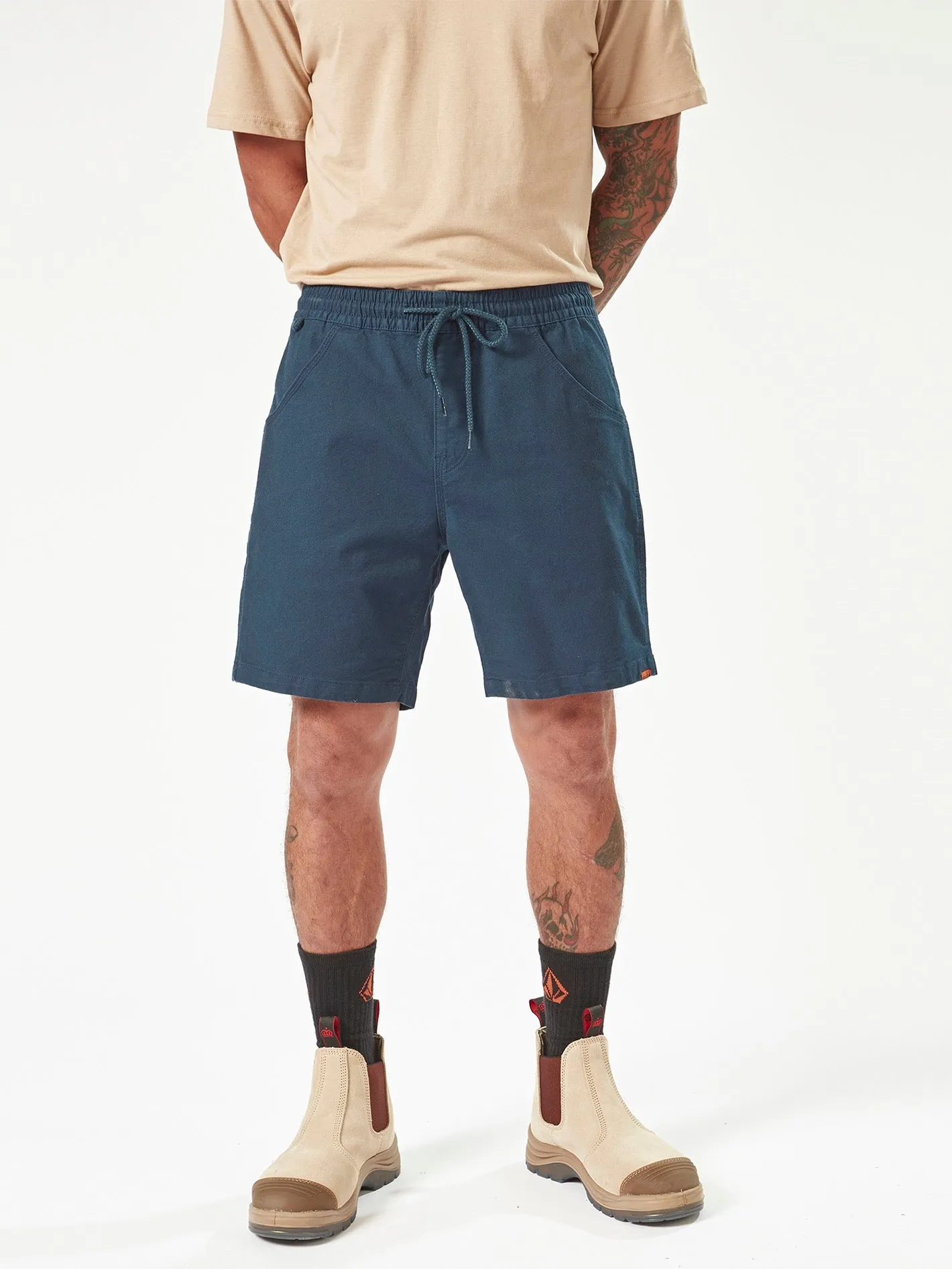 Volcom Workwear Caliper Elastic Waist Shorts - Navy