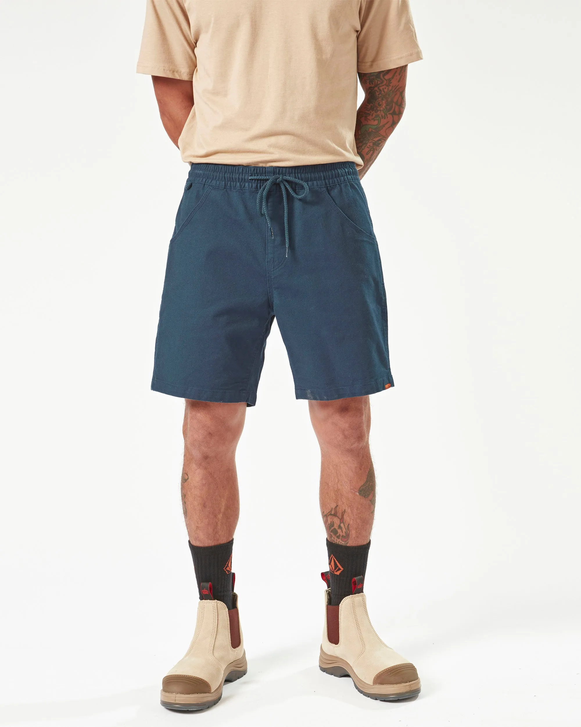 Volcom Workwear Caliper Elastic Waist Shorts - Navy