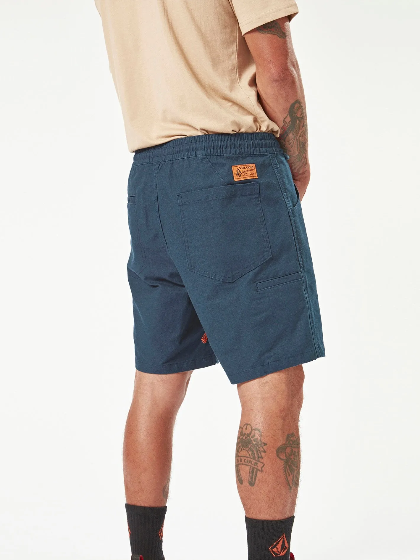 Volcom Workwear Caliper Elastic Waist Shorts - Navy