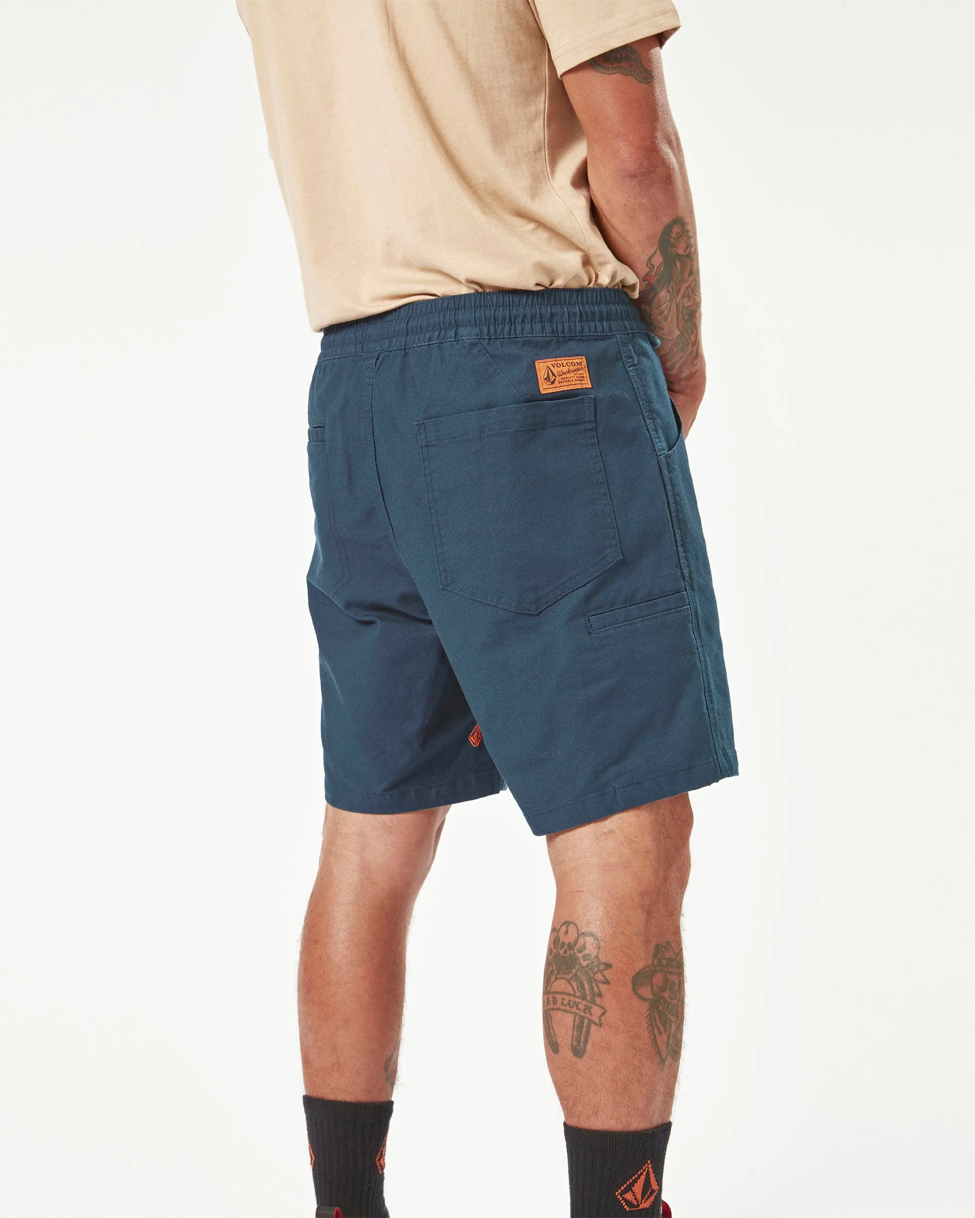 Volcom Workwear Caliper Elastic Waist Shorts - Navy