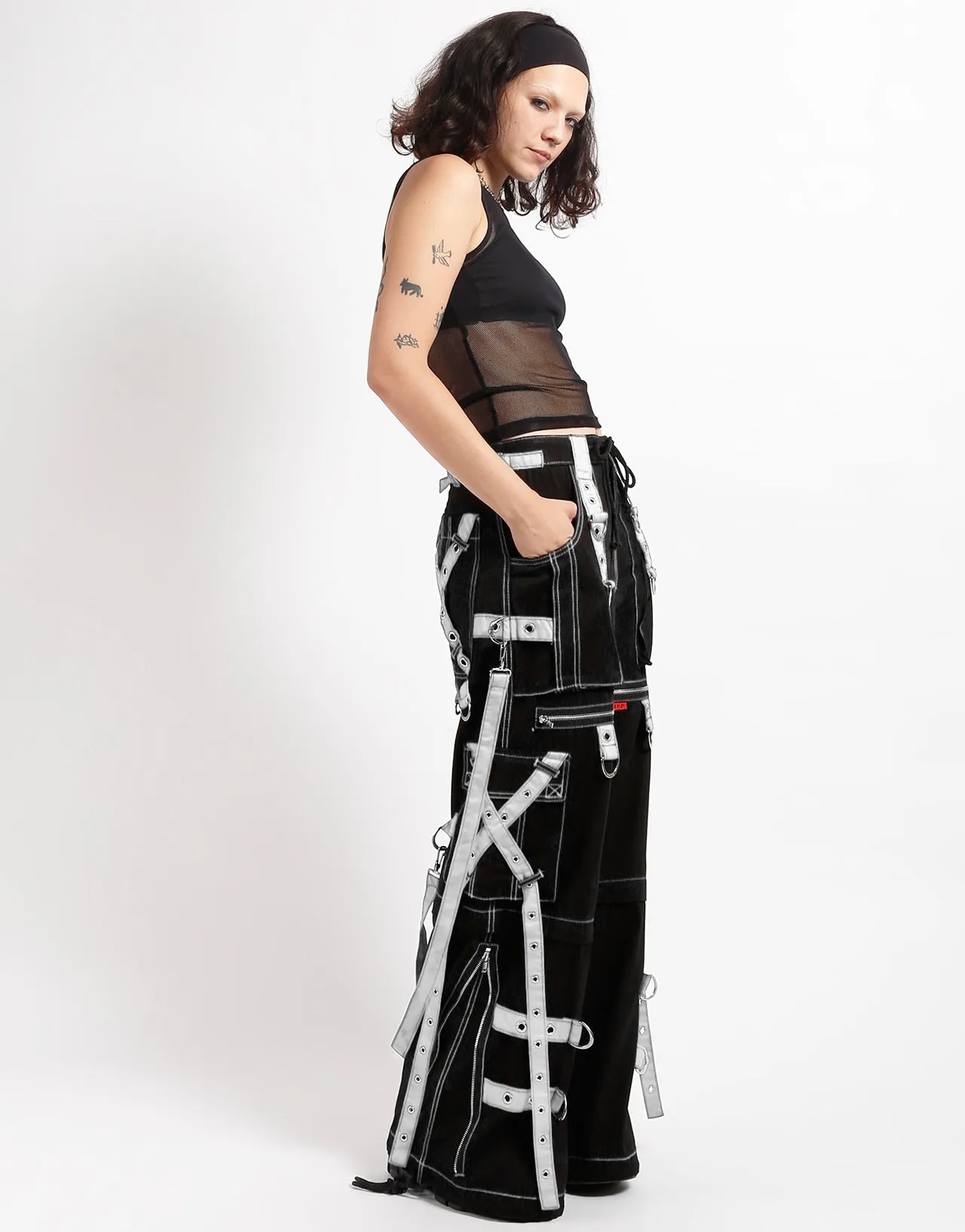 X-STRAP ZIP OFF PANT BLACK/WHITE